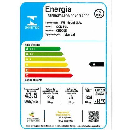Geladeira Consul Duplex 334L Frost Free Branca CRD37