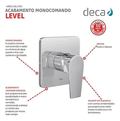Acabamento Monocomando De Chuveiro Level 4993.c26.chu Deca