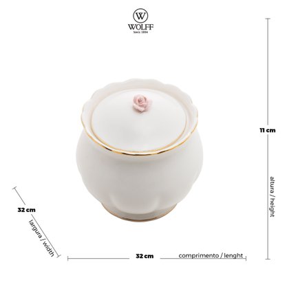 Açucareiro Porcelana Flower Wolff 300 ml 17786