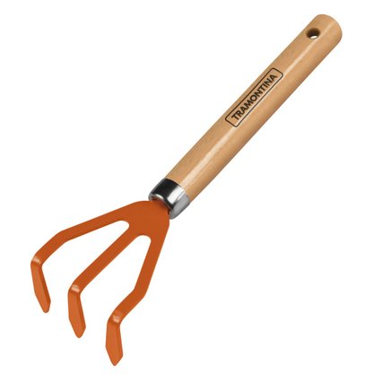 Ancinho com 3 Dentes para Jardinagem com Cabo de Madeira Tramontina 77909/001