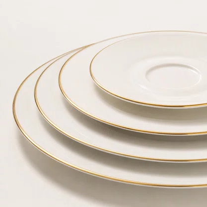 Aparelho de Jantar e Chá 30 Peças Itamaraty com Filete Ouro Schmidt