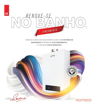 Aquecedor Gás Komeco 26 Litros Glp Branco Digital Bivolt 127/220v