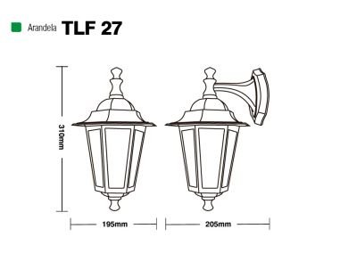 Arandela Alumínio Preta Taschibra TLF 27