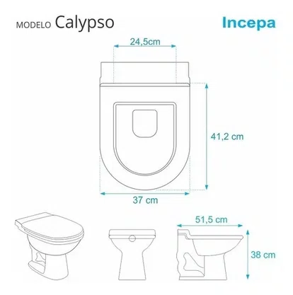 Assento Almofadado Tampa Astra P/ Bacia Incepa Calypso Biscuit