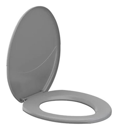Assento Sanitário Oval Max Cinza Tigre