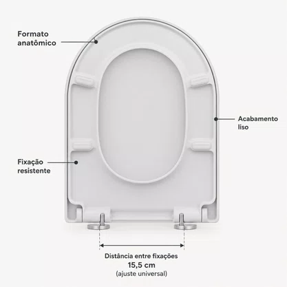 Assento Sanitário Soft Close D Branco Tigre