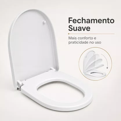 Assento Sanitário Soft Close D Branco Tigre