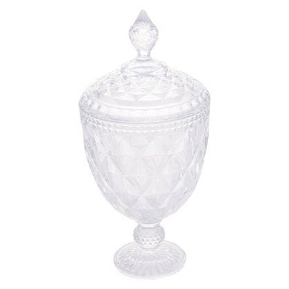 Bombonier com Pé Cristal Diamond 15x32cm Lyor 7770