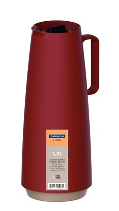 Bule Térmico Exata Polipropileno Vermelho com Ampola de Vidro 1 Litro Tramontina 61636/106