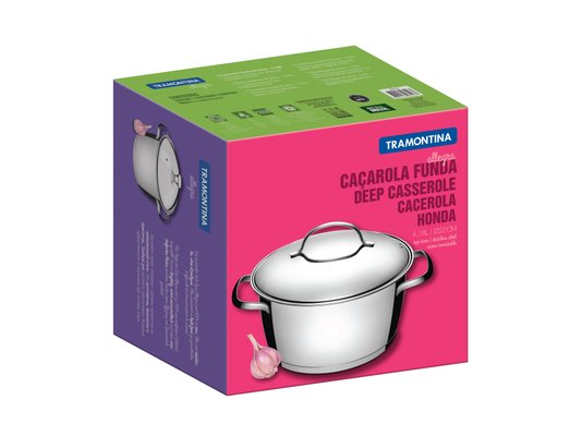Caçarola Allegra Funda em Aço Inox com Fundo Triplo Tramontina 22cm 62654/220