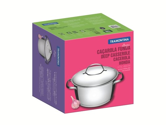 Caçarola Allegra Funda em Aço Inox com Fundo Triplo Tramontina 24cm 62654/240