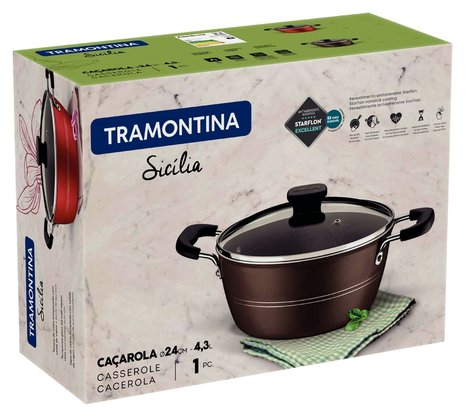 Caçarola Sicília em Alumínio Avelã Tramontina 24cm 20402/624