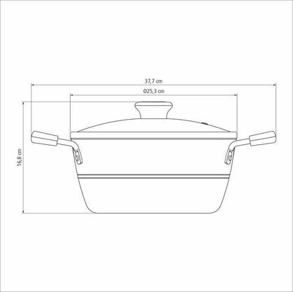 Caçarola Sicília em Alumínio Avelã Tramontina 24cm 20402/624