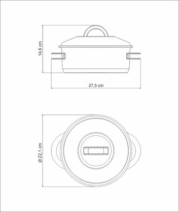 Caçarola Solar Rasa em Aço Inox Fundo Triplo Tramontina 20cm 62503/200
