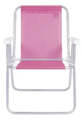 Cadeira De Praia Mor Alumínio Alta Sannet Anis Rosa