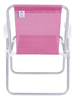 Cadeira De Praia Mor Alumínio Alta Sannet Anis Rosa