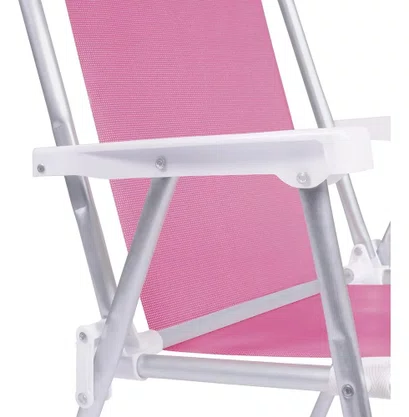 Cadeira De Praia Mor Alumínio Alta Sannet Anis Rosa