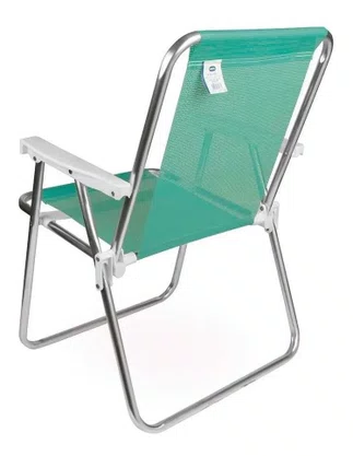 Cadeira De Praia Mor Alumínio Alta Sannet Anis Verde