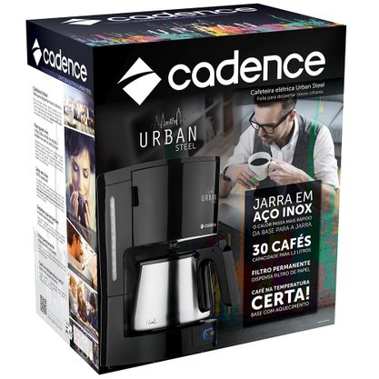 Cafeteira Urban Steel com Jarra Inox Cadence CAF810