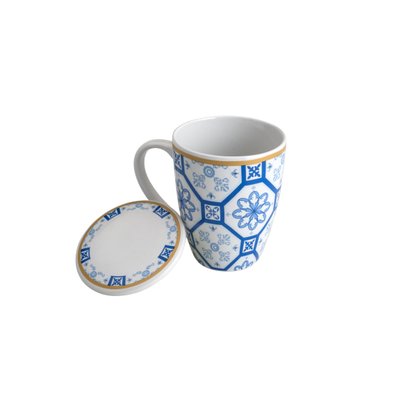 Caneca de Porcelana com Tampa e Filtro Braga