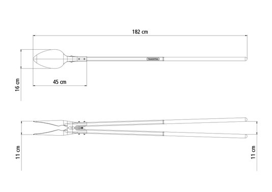 Cavadeira Articulada Metálica com Cabos de Madeira 145 cm e Batente Plástico Tramontina 77566/813