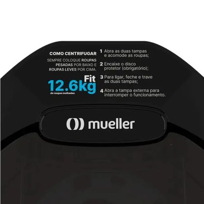 Centrífuga de Roupas Fit Preto Mueller 12,6kg