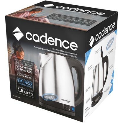 Chaleira Elétrica Inox Control Cadence 1,8 litros CEL850
