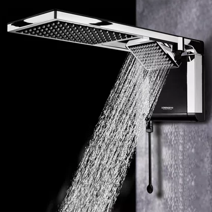 Chuveiro Acqua Duo Preto com Cromado Lorenzetti 7800W