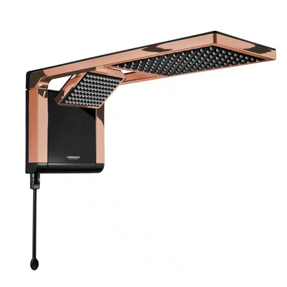 Chuveiro Acqua Duo Ultra Preto com Rose Gold Lorenzetti 7800w