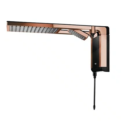 Chuveiro Acqua Duo Ultra Preto com Rose Gold Lorenzetti 7800w
