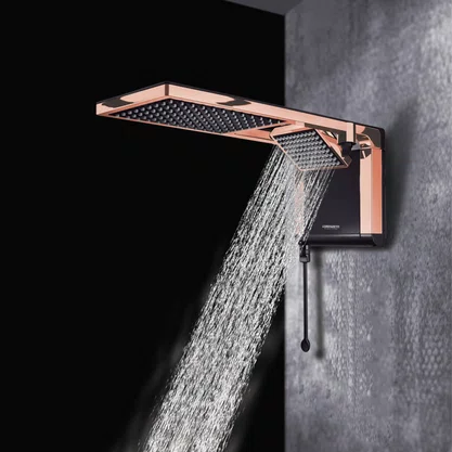 Chuveiro Acqua Duo Ultra Preto com Rose Gold Lorenzetti 7800w