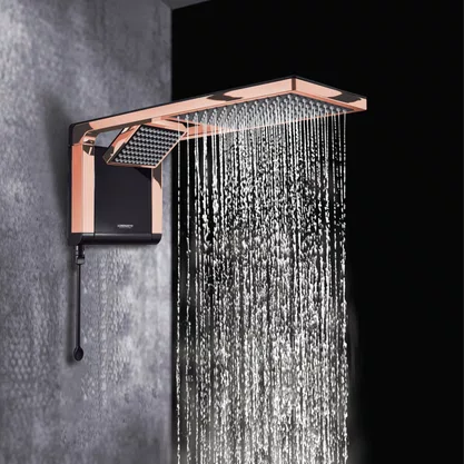 Chuveiro Acqua Duo Ultra Preto com Rose Gold Lorenzetti 7800w