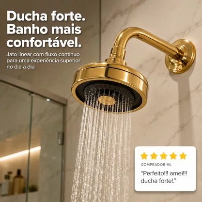 Chuveiro Deca Acqua Plus Gold de Parede com Tubo 1990.GL.STD
