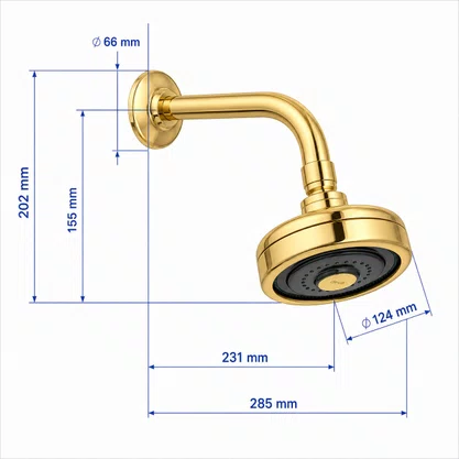 Chuveiro Deca Acqua Plus Gold de Parede com Tubo 1990.GL.STD