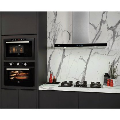 Coifa Parede Infinity Digital Touch Vidro Preta 90cm 19902 Fischer