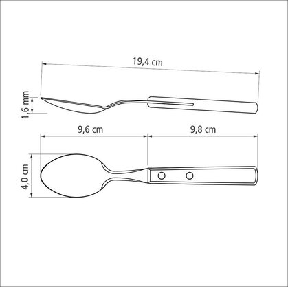 Colher de Mesa Lâmina Aço Inox e Cabo de Madeira Polywood Tramontina 21103470
