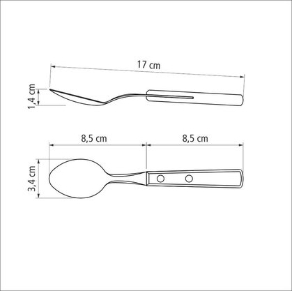 Colher para Sobremesa com Lâmina em Aço Inox e Cabo em Madeira Polywood Castanho Tramontina 21106/490