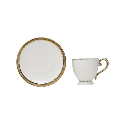 Conjunto 6 Xícaras de Chá de Porcelana com Pires Paddy 200ml Wolff 25113