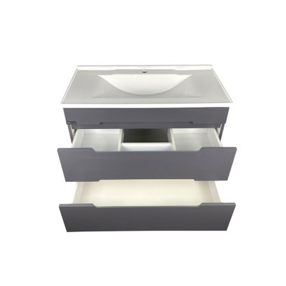 Conjunto de balcão de Banheiro Jazz Grafite Mazzu 80 cm