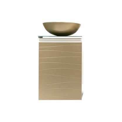 Conjunto de balcão de Banheiro Marsala Branco com Fendi Mazzu 90 cm