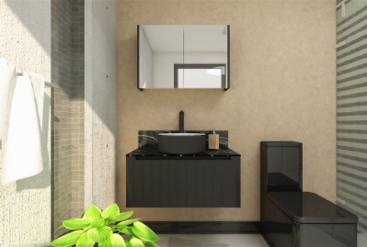 Conjunto de Balcão para Banheiro Armani Completo Mazzu 80cm