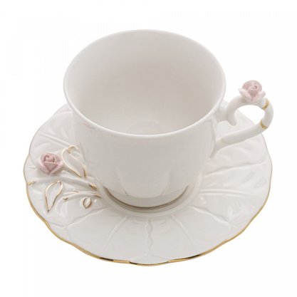 Conjunto para Chá em Porcelana 8 Peças Flower 200ml Wolff 17778