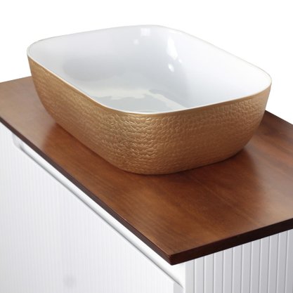 Conjunto de Gabinete de Banheiro com Cuba Binário Mazzu 80cm