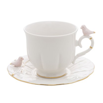 Conjunto para Chá em Porcelana 8 Peças Birds 200ml Wolff 18121