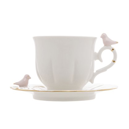 Conjunto para Chá em Porcelana 8 Peças Birds 200ml Wolff 18121