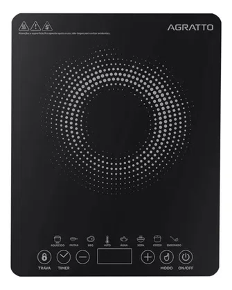 Cooktop Indução Ackll01l-02 Preto 1 Boca 2000w Agratto