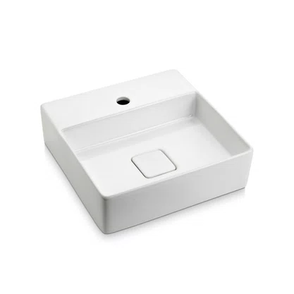 Cuba Apoio Quadrada Branca Louça 40x40 Com Mesa Ica29 Icasa