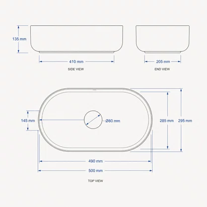 Cuba de Apoio Oval 50cm Branca Deca L.14050.17