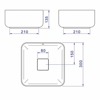 Cuba de Apoio Quadrada 30cm Ebano Fosco Deca L.11030.94