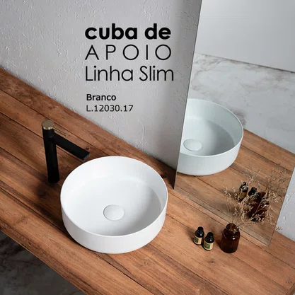 Cuba de Apoio Redonda 30cm Branca Deca L.12030.17